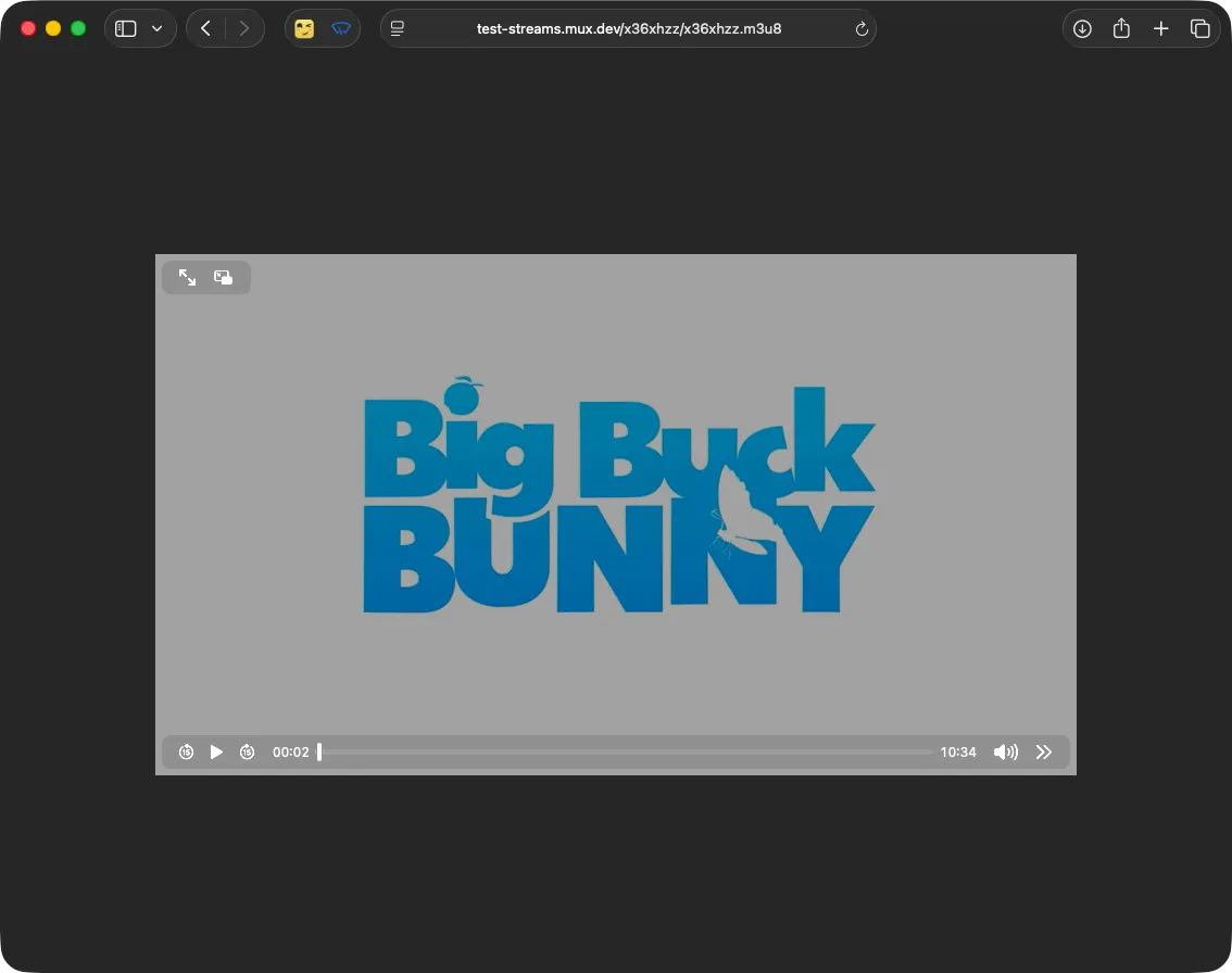safari extension video loaded