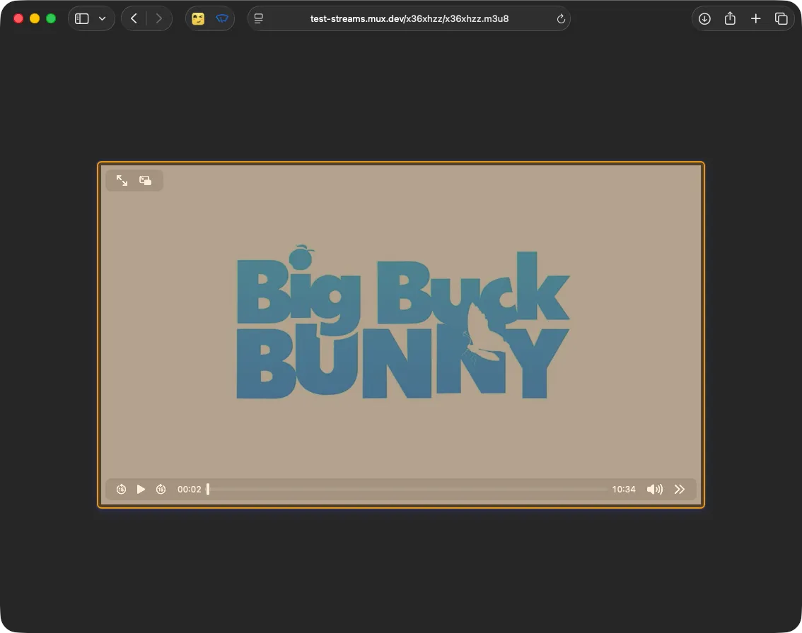 safari extension video picker overlay positioned over video